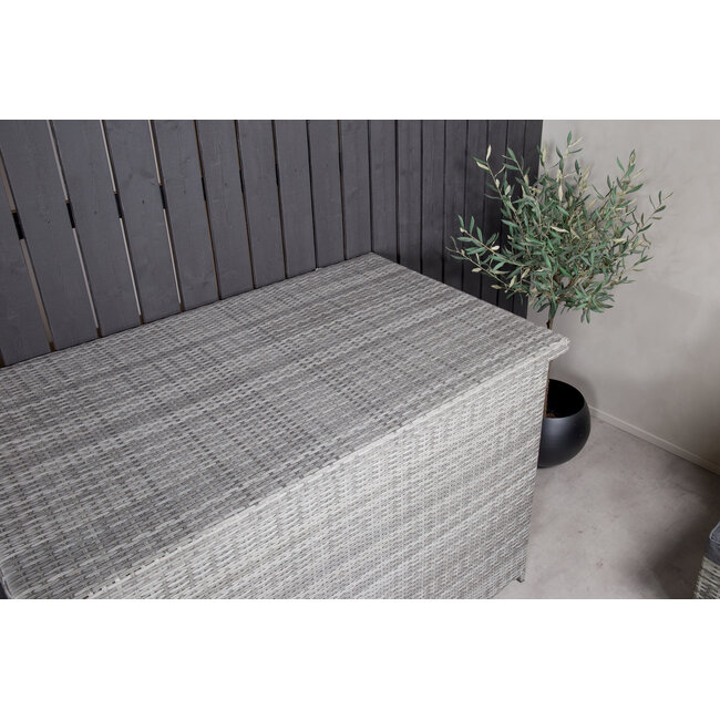 Auflagenbox Amazon XXL – Maximaler Stauraum & Schutz in Grauer Rattan-Optik