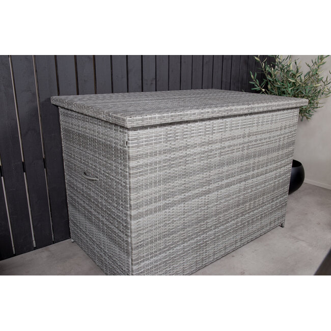 Auflagenbox Amazon XXL – Maximaler Stauraum & Schutz in Grauer Rattan-Optik