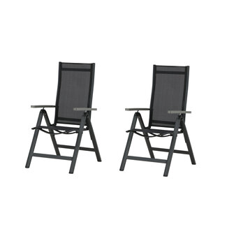 Venture Home Outdoor-Hochlehner Albany 2er-Set – Verstellbarer Komfort in Schwarz