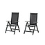 Outdoor-Hochlehner Albany 2er-Set – Verstellbarer Komfort in Schwarz