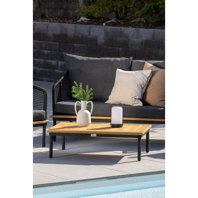 Outdoor Lounge-Set Andorra (4-teilig) – Moderner Materialmix aus Rope, Akazienholz und Stahl