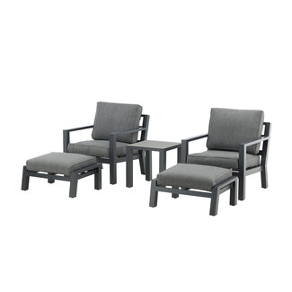 Venture Home Outdoor Lounge-Set Barcelona – Elegantes Aluminium-Ensemble in Schwarz mit Beistelltisch