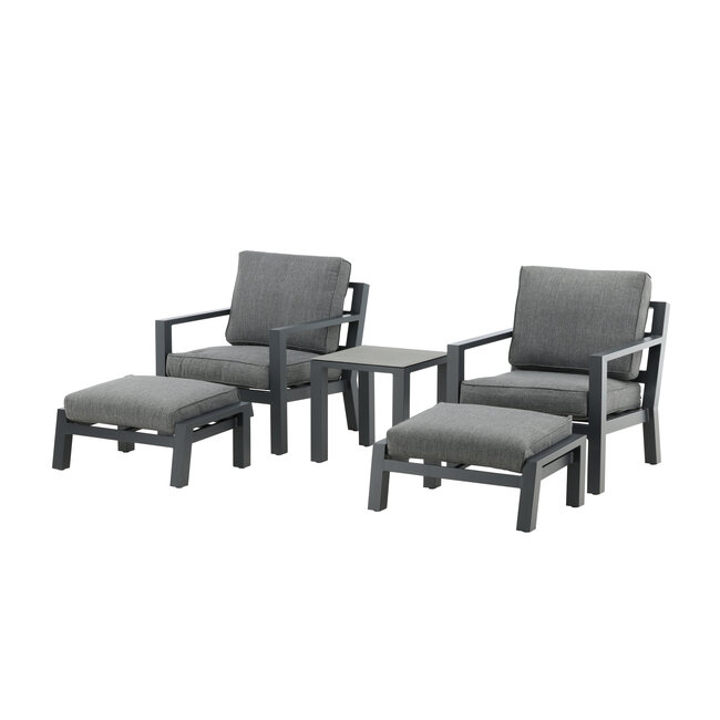 Lounge-Set Barcelona Schwarz – Moderne Outdoor-Lounge