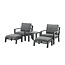 Outdoor Lounge-Set Barcelona – Elegantes Aluminium-Ensemble in Schwarz mit Beistelltisch