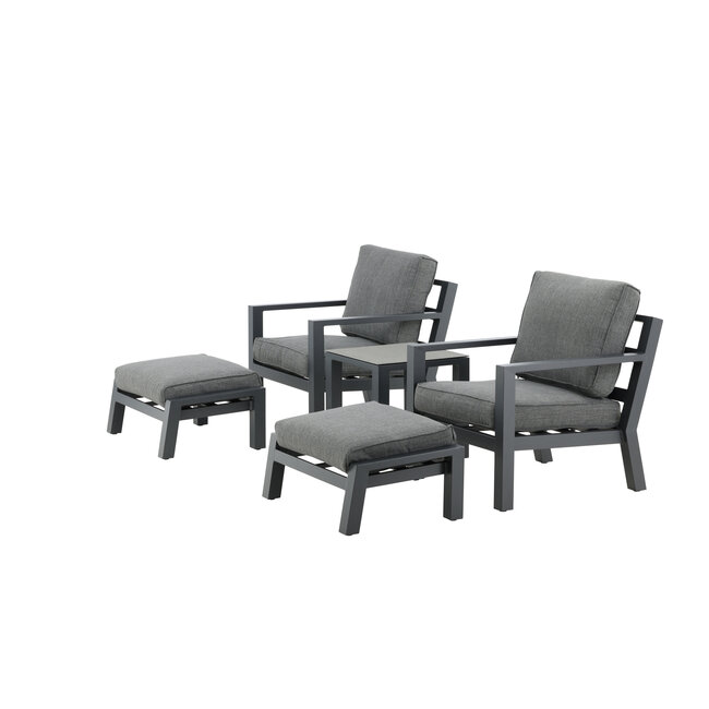 Lounge-Set Barcelona Schwarz – Moderne Outdoor-Lounge