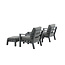Outdoor Lounge-Set Barcelona – Elegantes Aluminium-Ensemble in Schwarz mit Beistelltisch