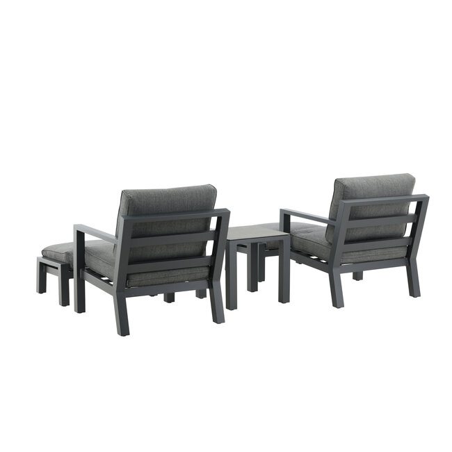 Lounge-Set Barcelona Schwarz – Moderne Outdoor-Lounge