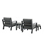 Lounge-Set Barcelona Schwarz – Moderne Outdoor-Lounge