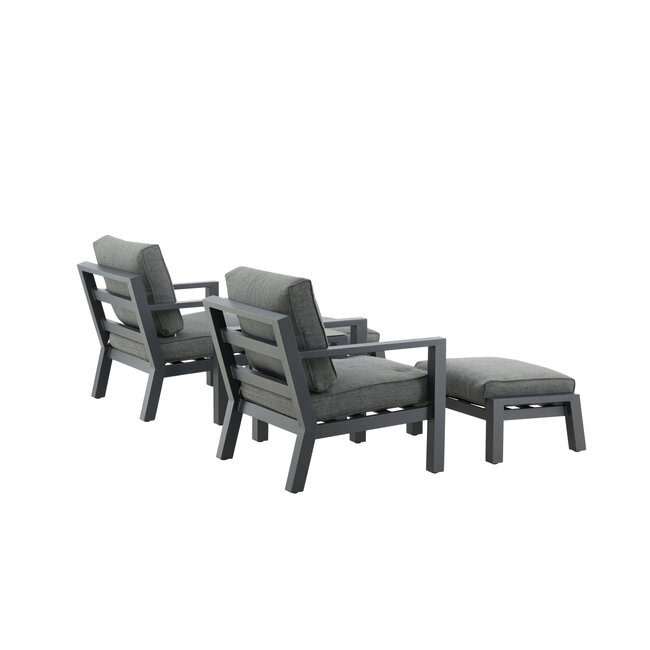 Lounge-Set Barcelona Schwarz – Moderne Outdoor-Lounge