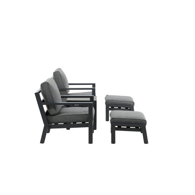 Lounge-Set Barcelona Schwarz – Moderne Outdoor-Lounge
