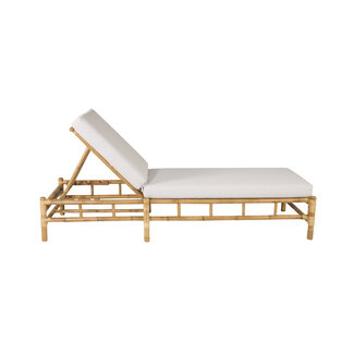 Venture Home Gartenliege Cane – Sonnenliege 80×210×35 cm Rattan & Baumwolle mit Polster