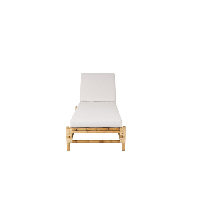 Gartenliege Cane – Sonnenliege 80×210×35 cm Rattan & Baumwolle mit Polster