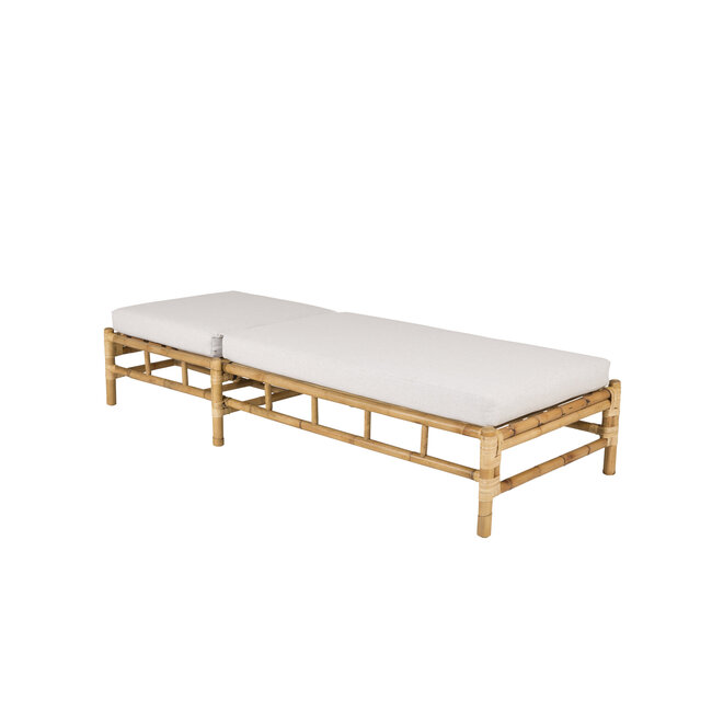 Gartenliege Cane – Sonnenliege 80×210×35 cm Rattan & Baumwolle mit Polster
