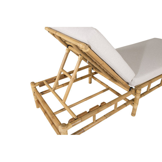 Gartenliege Cane – Sonnenliege 80×210×35 cm Rattan & Baumwolle mit Polster