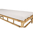 Gartenliege Cane – Sonnenliege 80×210×35 cm Rattan & Baumwolle mit Polster