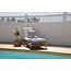 Gartenliege Cane – Sonnenliege 80×210×35 cm Rattan & Baumwolle mit Polster