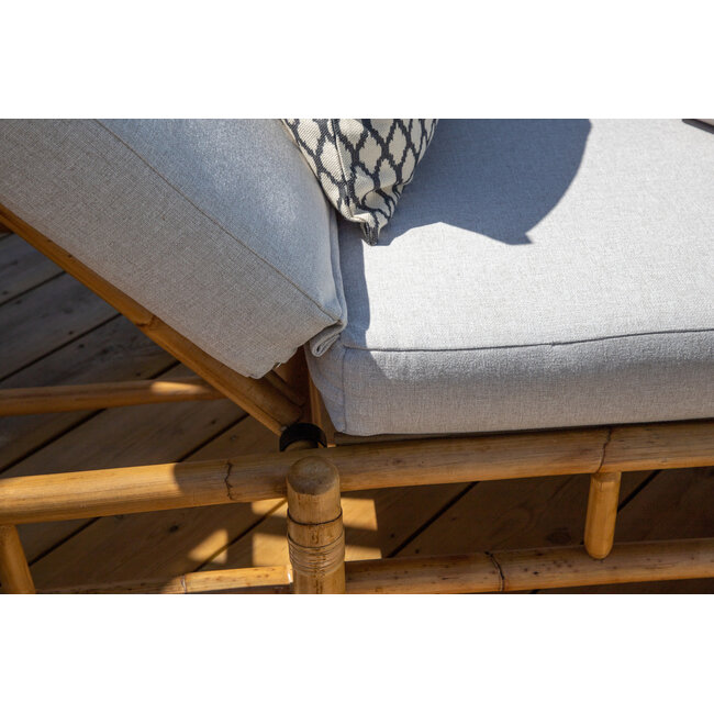 Gartenliege Cane – Sonnenliege 80×210×35 cm Rattan & Baumwolle mit Polster