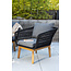 Lounge-Set Chania Schwarz – Outdoor-Lounge 164×75×76 cm Akazienholz und Kunstfaser