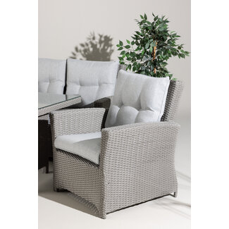 Venture Home Lounge-Set Brentwood Grau – Outdoor-Lounge 186×73×89 cm Polyrattan & Kunstfaser