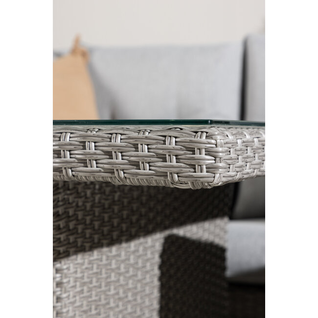 Lounge-Set Brentwood Grau – Outdoor-Lounge 186×73×89 cm Polyrattan und Kunstfaser