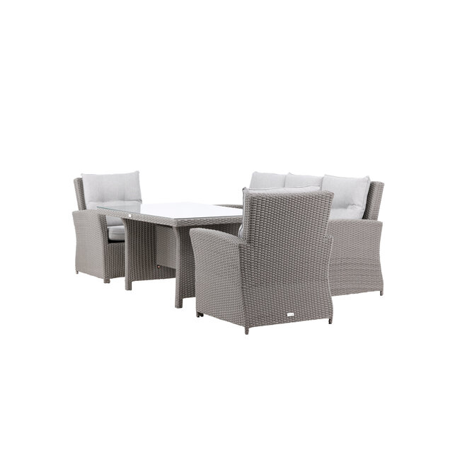 Lounge-Set Brentwood Grau – Outdoor-Lounge 186×73×89 cm Polyrattan und Kunstfaser
