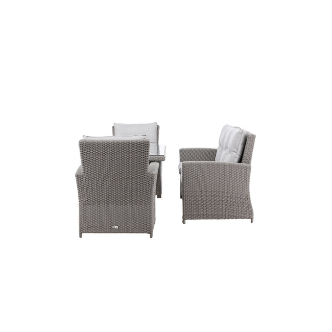 Lounge-Set Brentwood Grau – Outdoor-Lounge 186×73×89 cm Polyrattan und Kunstfaser