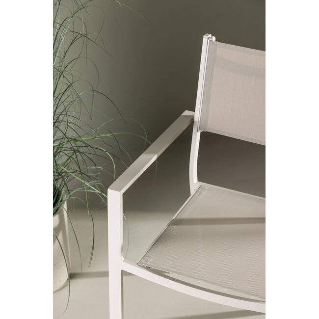 Gartenstuhl Copacabana Beige – Niedriglehner 57×61×88 cm Textilene & Aluminium