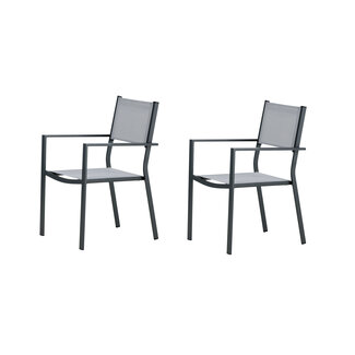 Venture Home Gartenstuhl Copacabana Grau – Niedriglehner 57×61×88 cm Textilene & Aluminium