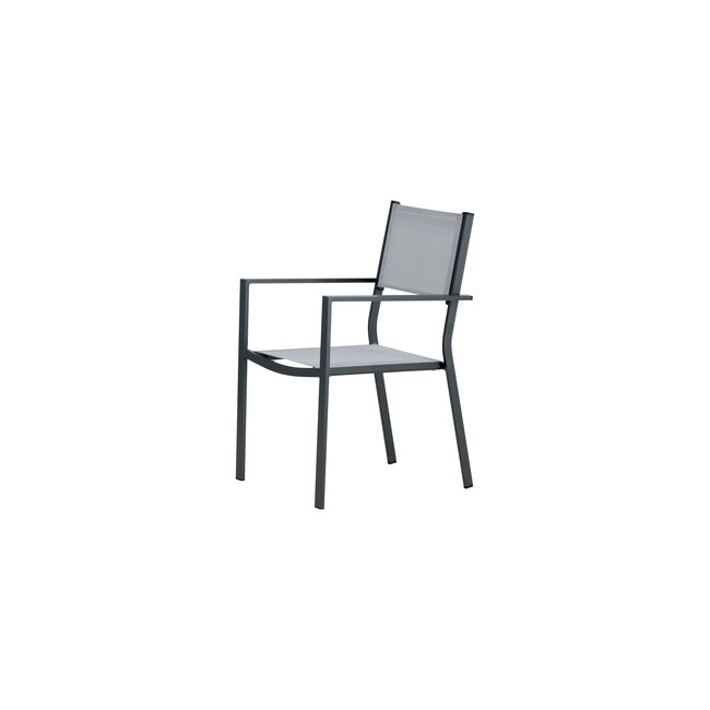 Gartenstuhl Copacabana Grau – Niedriglehner 57×61×88 cm Textilene und Aluminium