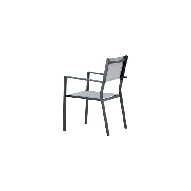 Gartenstuhl Copacabana Grau – Niedriglehner 57×61×88 cm Textilene und Aluminium