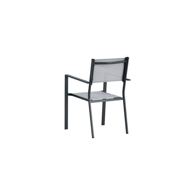 Gartenstuhl Copacabana Grau – Niedriglehner 57×61×88 cm Textilene und Aluminium