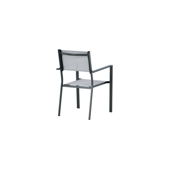 Gartenstuhl Copacabana Grau – Niedriglehner 57×61×88 cm Textilene und Aluminium