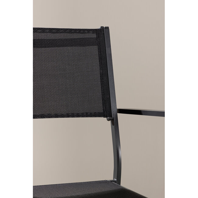Gartenstuhl Copacabana Schwarz – Niedriglehner 57×61×88 cm Textilene & Aluminium