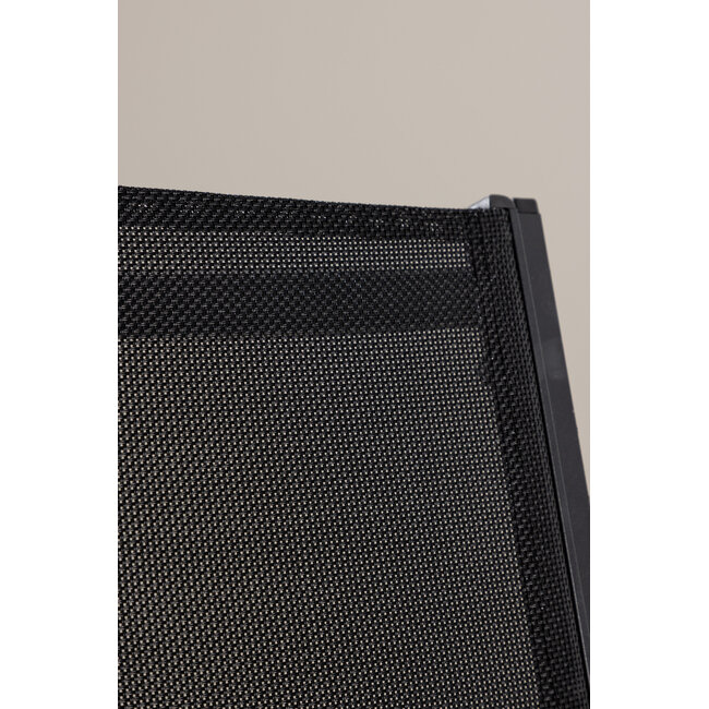 Gartenstuhl Copacabana Schwarz – Niedriglehner 57×61×88 cm Textilene & Aluminium