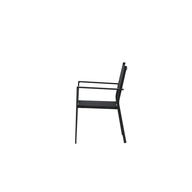 Gartenstuhl Copacabana Schwarz – Niedriglehner 57×61×88 cm Textilene & Aluminium
