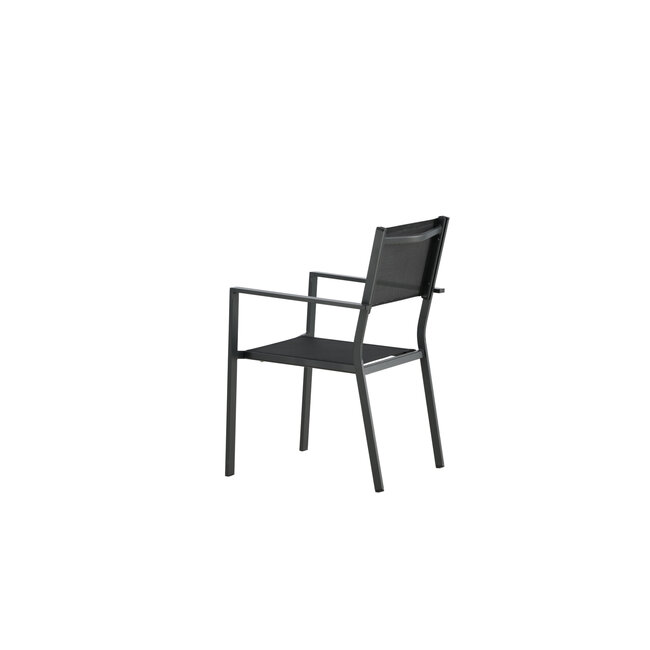 Gartenstuhl Copacabana Schwarz – Niedriglehner 57×61×88 cm Textilene & Aluminium
