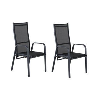 Venture Home Gartenstuhl Copacabana Schwarz – Hochlehner 57×65×110 cm Textilene & Aluminium