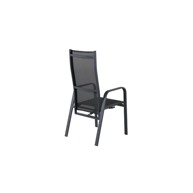 Gartenstuhl Copacabana Schwarz – Hochlehner 57×65×110 cm Textilene & Aluminium