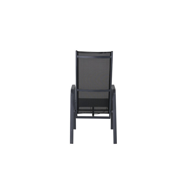 Gartenstuhl Copacabana Schwarz – Hochlehner 57×65×110 cm Textilene & Aluminium