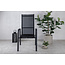Gartenstuhl Copacabana Schwarz – Hochlehner 57×65×110 cm Textilene & Aluminium