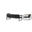 Lounge-Set Dakar Schwarz/Grau – 3-Sitzer Sofa 188×80×67 cm Stahl & Glas