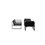 Lounge-Set Dakar Schwarz/Grau – 3-Sitzer Sofa 188×80×67 cm Stahl & Glas
