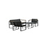 Lounge-Set Dakar Schwarz/Grau – 3-Sitzer Sofa 188×80×67 cm Stahl & Glas
