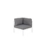 Gartensofa Copacabana Weiß – Eckmodul 74×74×65 cm Aluminium und Polyester
