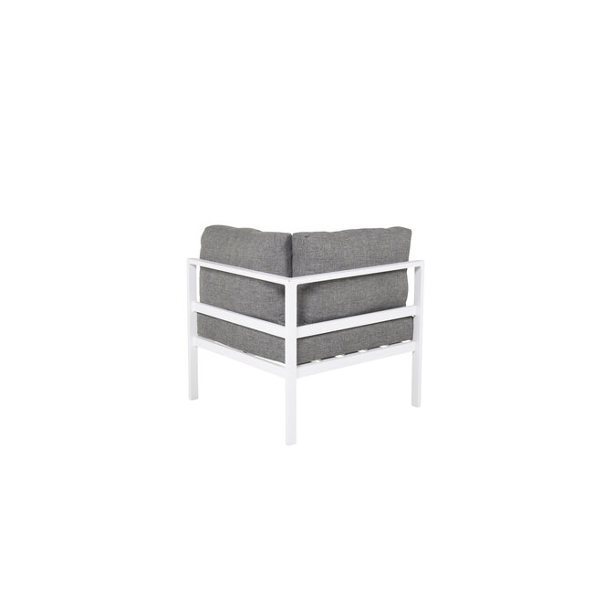Gartensofa Copacabana Weiß – Eckmodul 74×74×65 cm Aluminium und Polyester