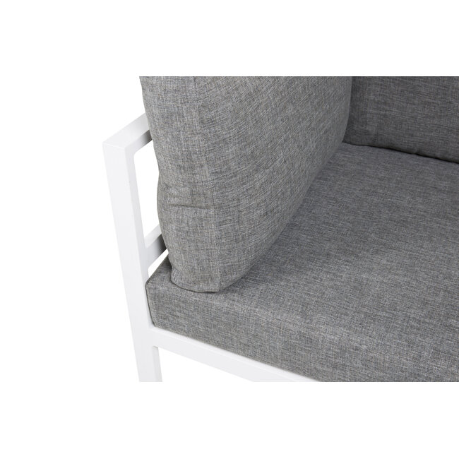 Gartensofa Copacabana Weiß – Eckmodul 74×74×65 cm Aluminium und Polyester