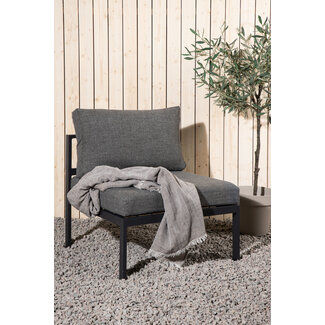 Venture Home Gartensofa Copacabana Schwarz – Lounge-Sessel 70×74×65 cm Aluminium & Feather