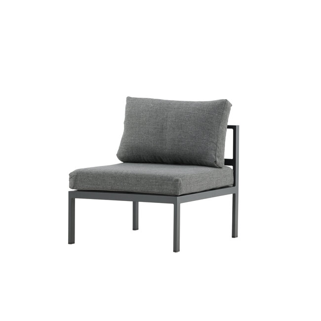 Gartensofa Copacabana Schwarz – Lounge-Sessel 70×74×65 cm Aluminium & Feather