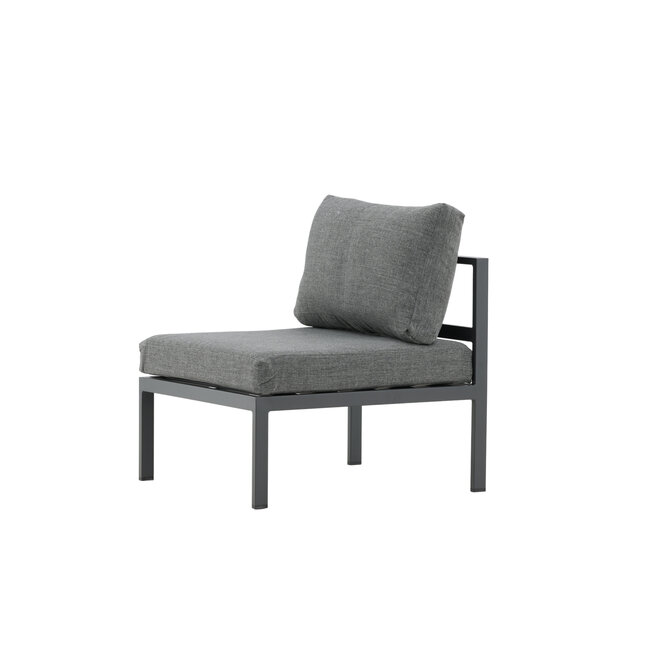 Gartensofa Copacabana Schwarz – Lounge-Sessel 70×74×65 cm Aluminium & Feather