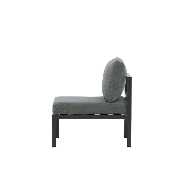 Gartensofa Copacabana Schwarz – Lounge-Sessel 70×74×65 cm Aluminium & Feather